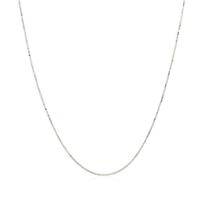 Avera Group 0.45mm 10K white gold classic box chain, view 2