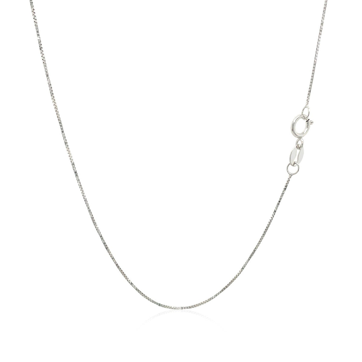 Avera Group 0.45mm 10K white gold classic box chain, view 3