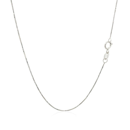 Avera Group 0.45mm 10K white gold classic box chain, view 3