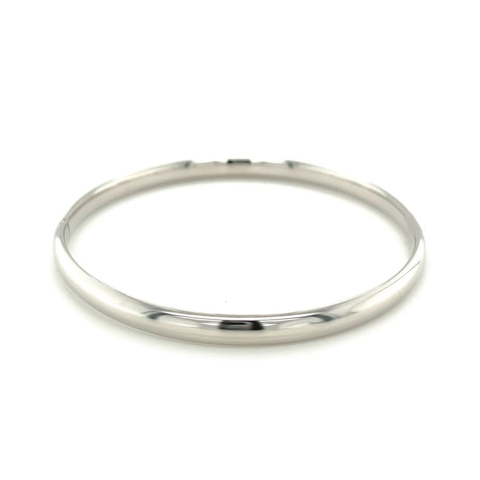 Classic Bangle in 14k White Gold (5.00 mm) by Avera Group