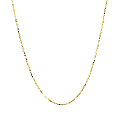 14k yellow gold classic box chain, 0.68mm, Avera Group, view 2