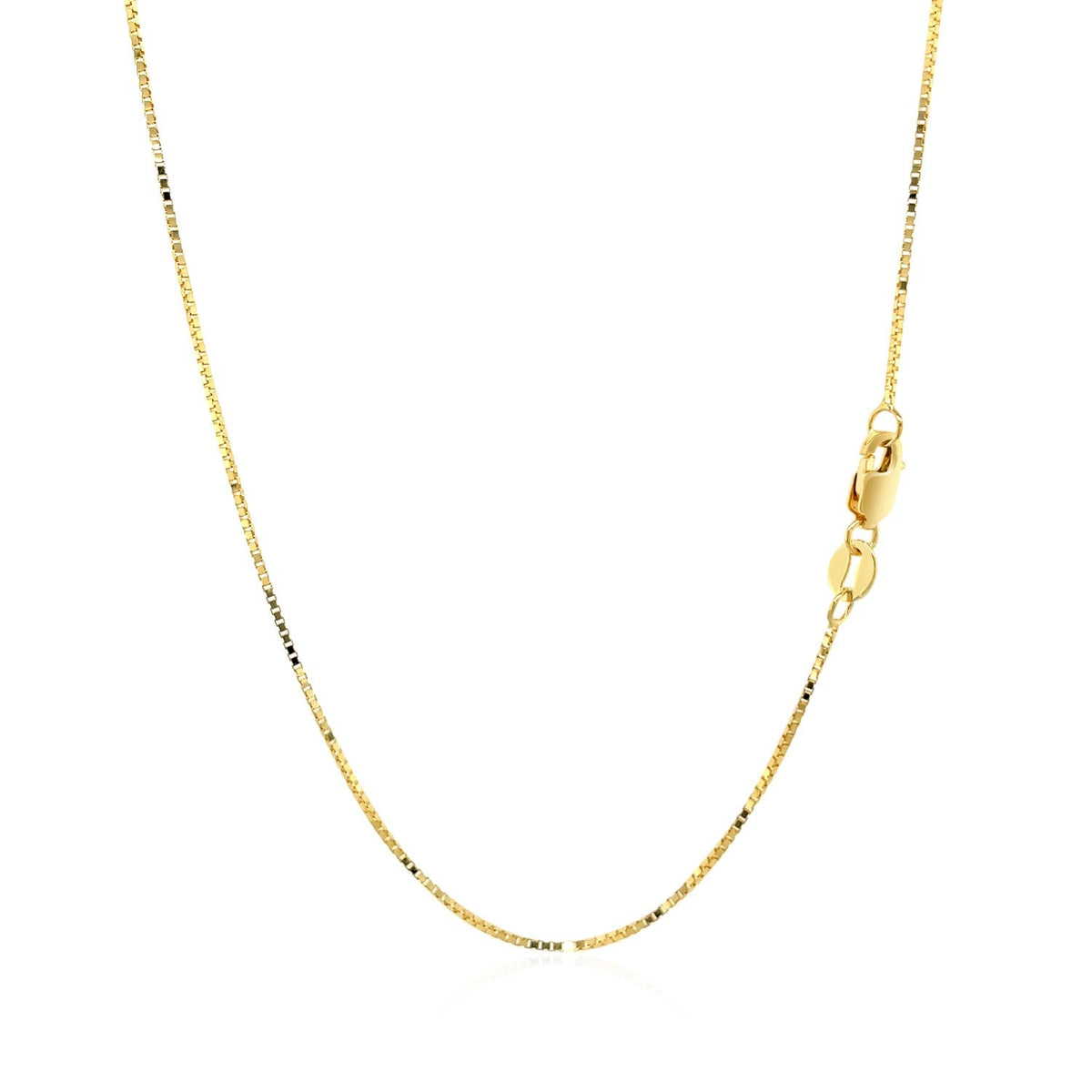 14k yellow gold classic box chain, 0.68mm, Avera Group, view 3