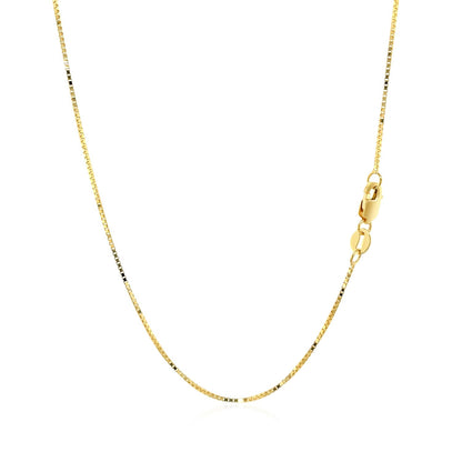 14k yellow gold classic box chain, 0.68mm, Avera Group, view 3