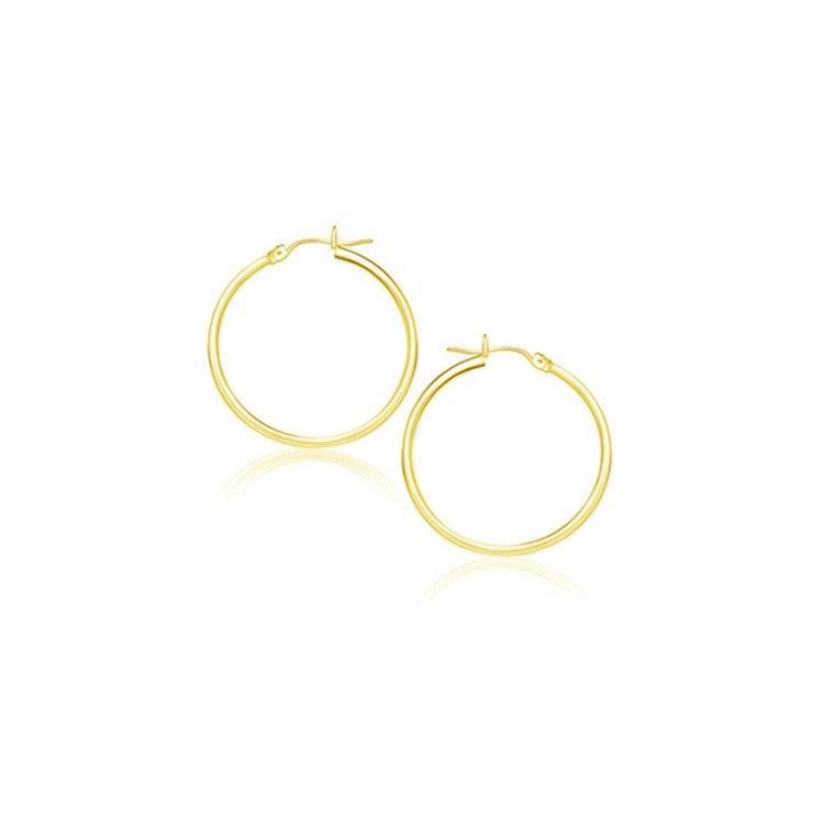 14k yellow gold 20mm polished hoop earrings by Avera Group