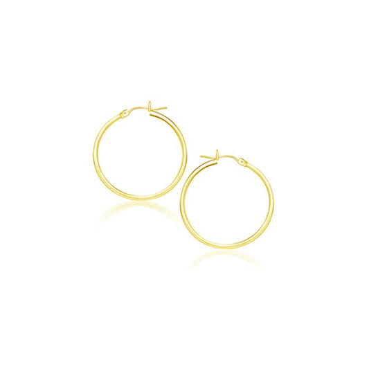 14k yellow gold 0.79 inch (20mm) polished hoops by Avera Group