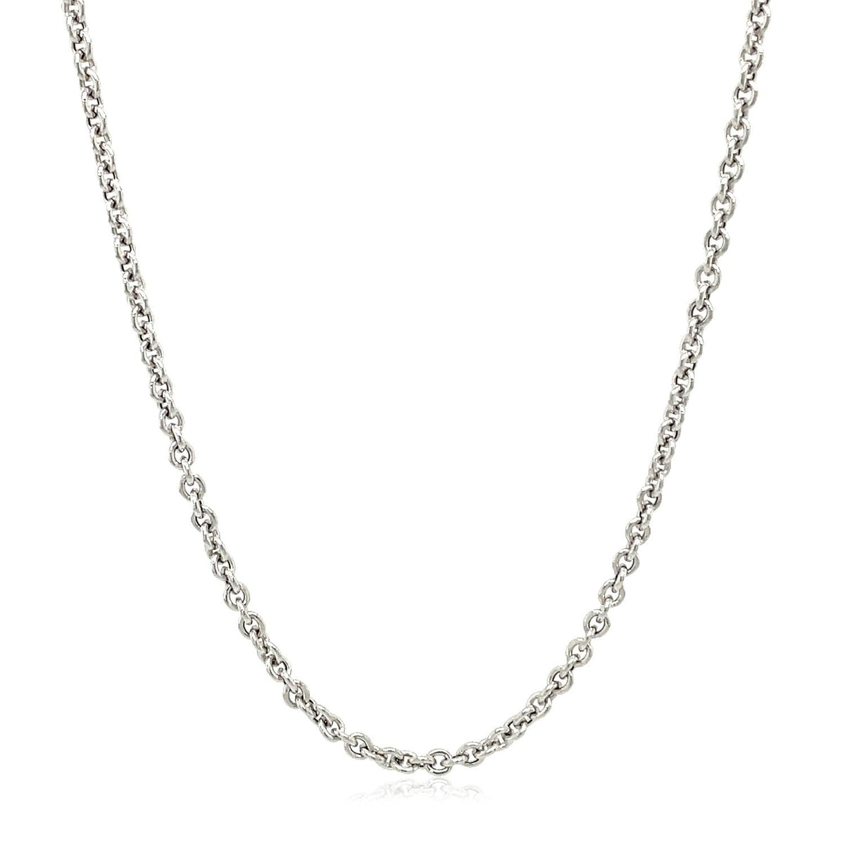 14k white gold forsantina lite cable link chain, 2.30mm, Avera Group, view 2