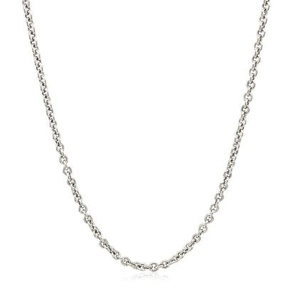 14k white gold forsantina lite cable link chain, 2.30mm, Avera Group, view 2