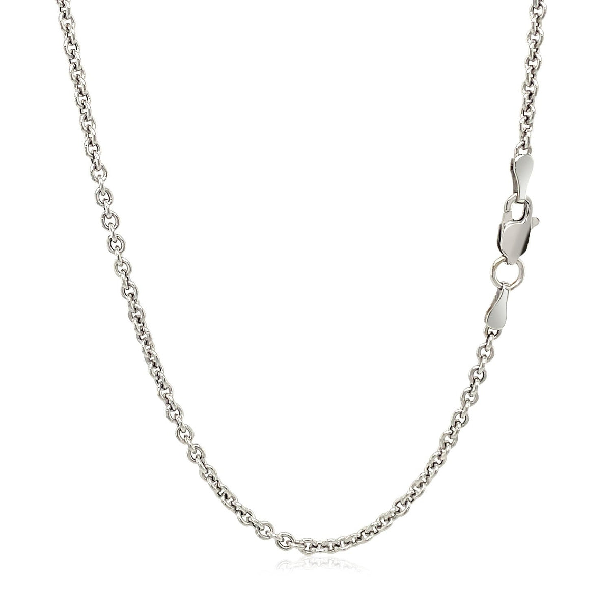 14k white gold forsantina lite cable link chain, 2.30mm, Avera Group, view 3