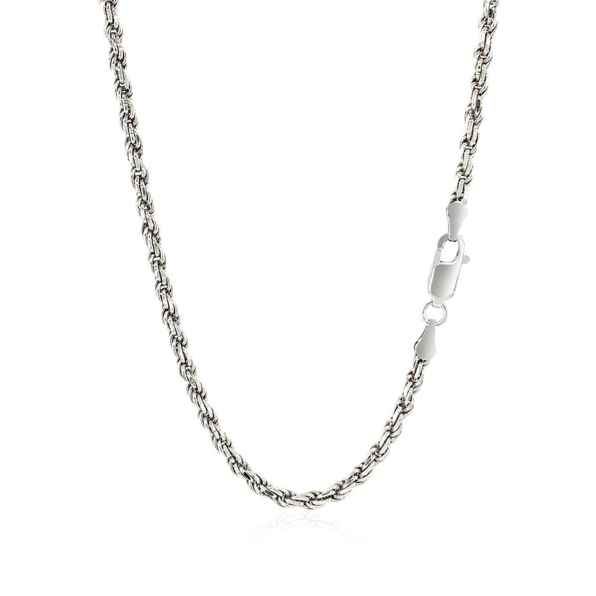 Sterling Silver 2.9mm Diamond Cut Rope Style Chain by Avera Group