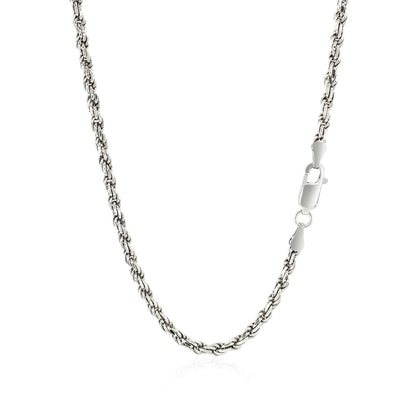 Sterling Silver 2.9mm Diamond Cut Rope Style Chain by Avera Group