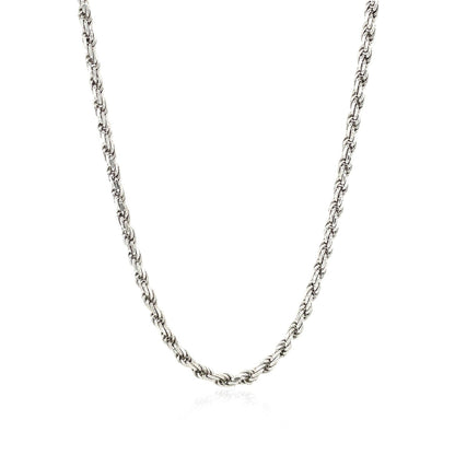 Sterling Silver 2.9mm Diamond Cut Rope Style Chain by Avera Group