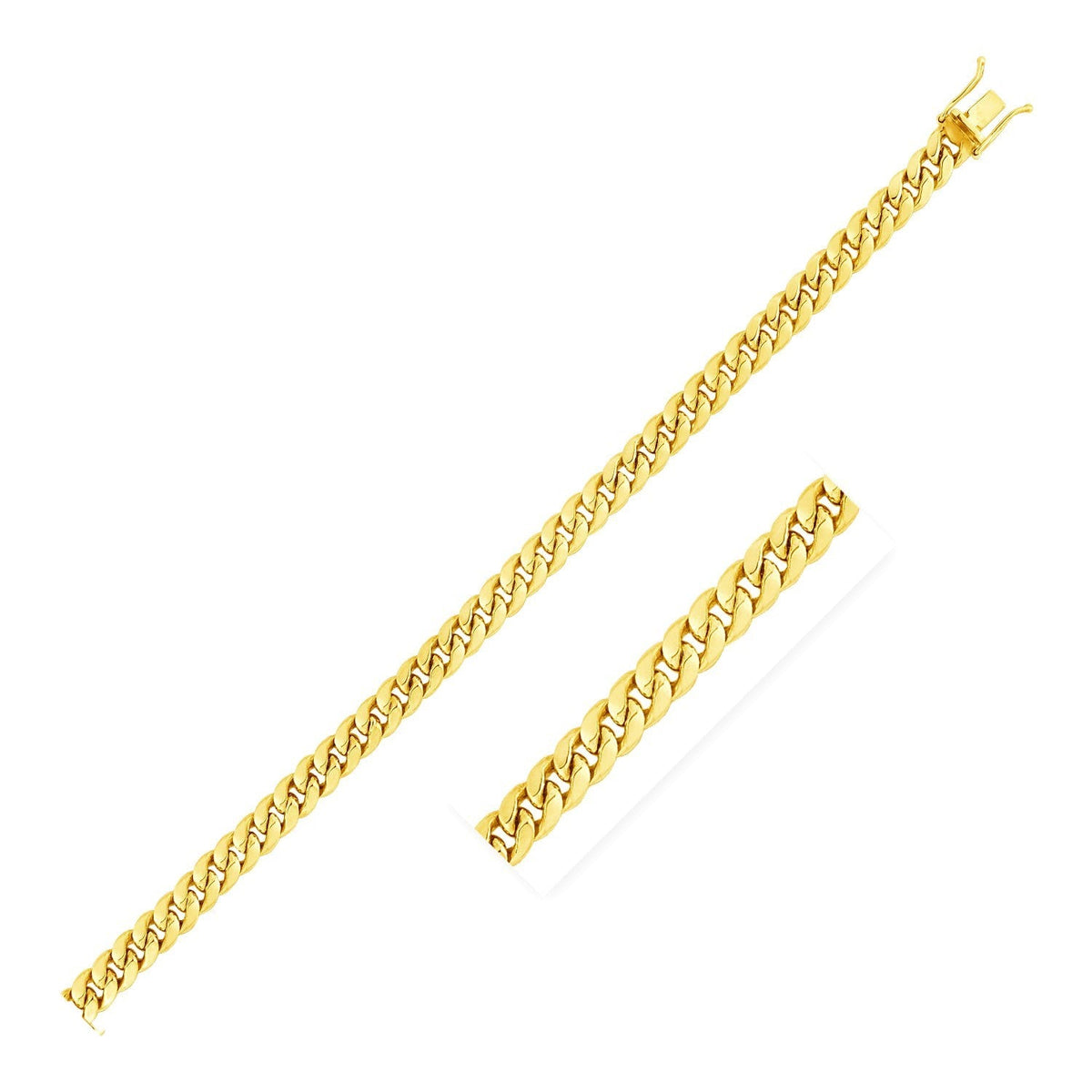 4.5 mm 10k yellow gold semi-solid Miami Cuban chain, Avera Group