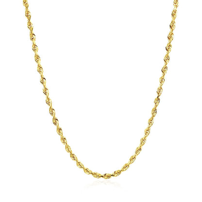 14k yellow gold solid diamond-cut rope chain, 2.50mm by Avera Group, view 5