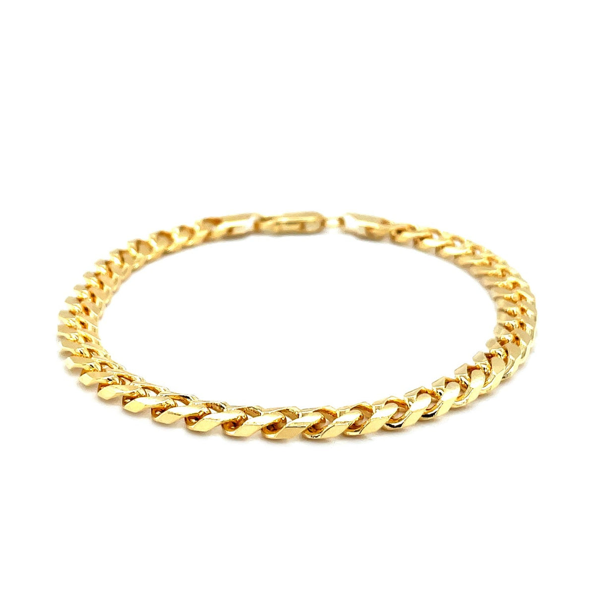 14k yellow gold solid Miami Cuban bracelet, 6.00mm by Avera Group, view 2