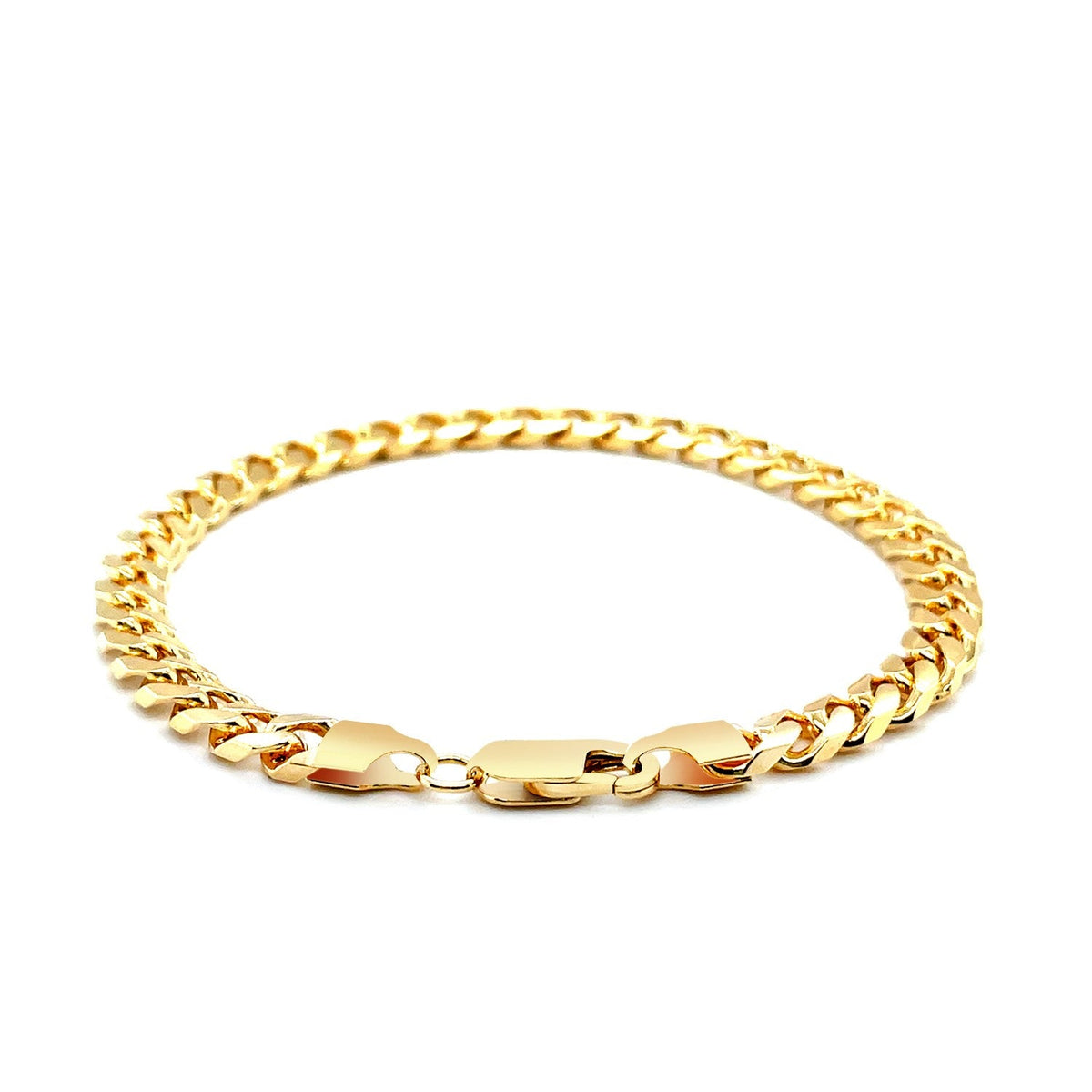 14k yellow gold solid Miami Cuban bracelet, 6.00mm by Avera Group, view 3