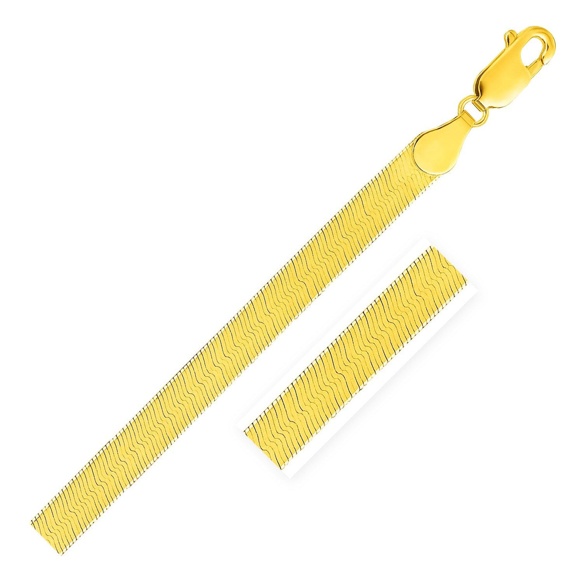 5.0 mm 14k yellow gold super flex herringbone bracelet, Avera Group