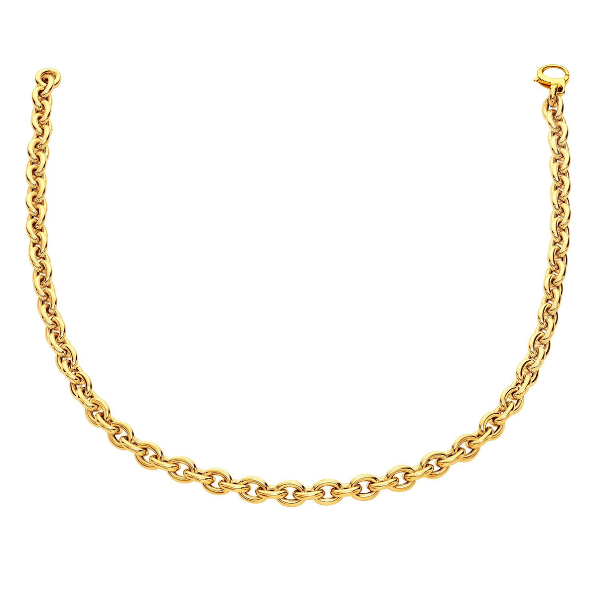 14k yellow gold 18 inch polished cable link necklace by Avera Group