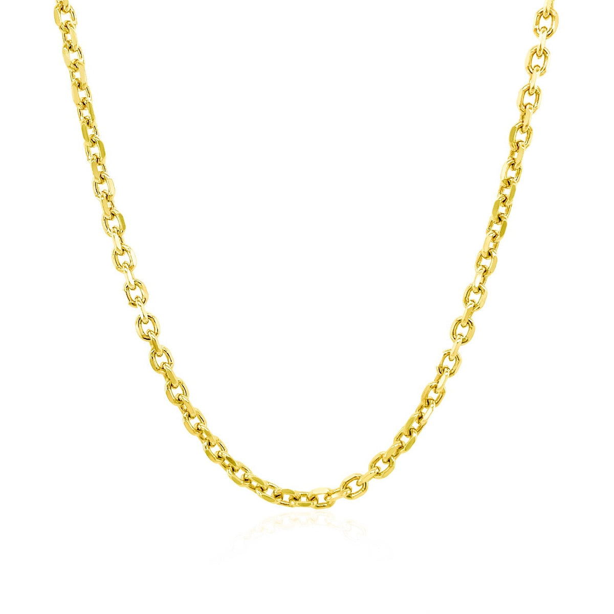 14k yellow gold diamond-cut cable link chain, 2.20mm, Avera Group, view 2
