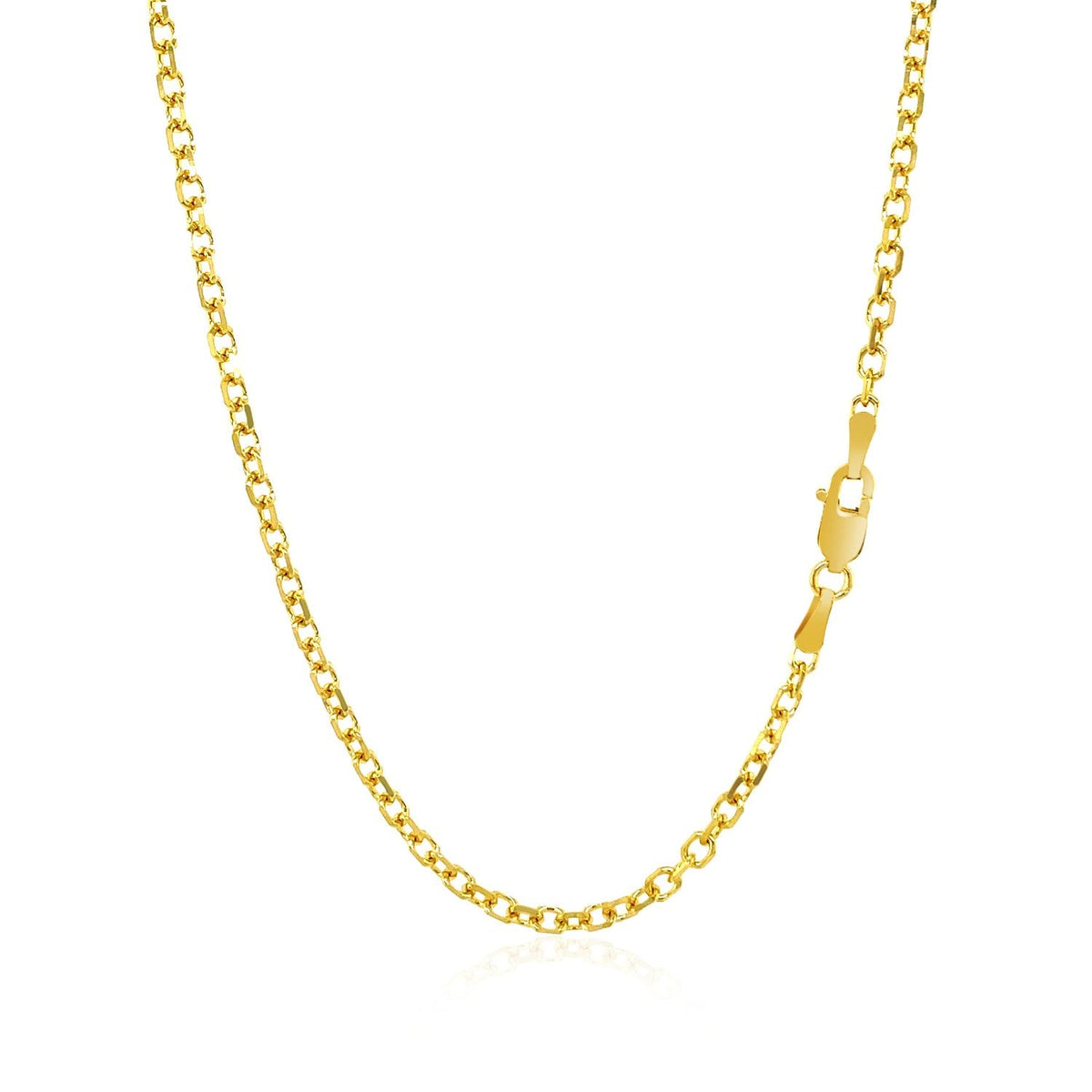 14k yellow gold diamond-cut cable link chain, 2.20mm, Avera Group, view 3