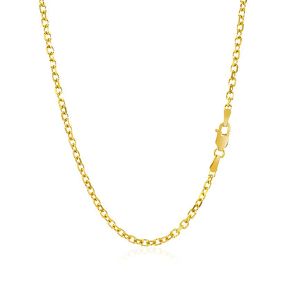 14k yellow gold diamond-cut cable link chain, 2.20mm, Avera Group, view 3