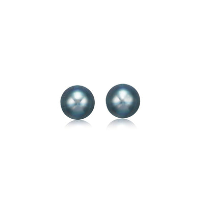 14k yellow gold black freshwater cultured pearl stud earrings, 6mm, Avera Group