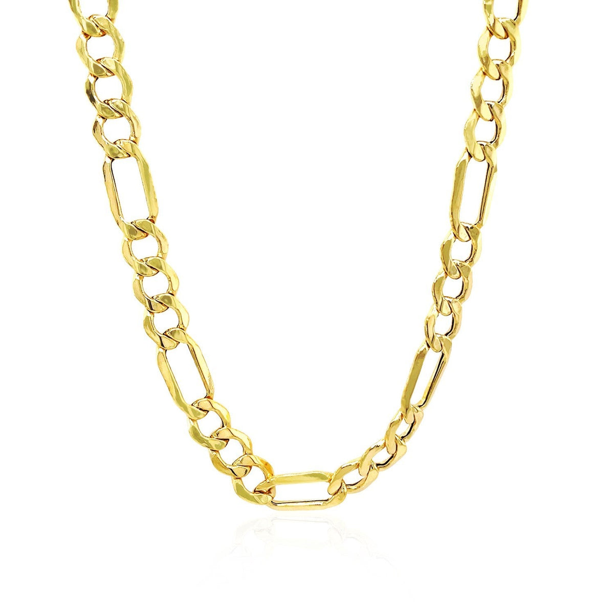 14k yellow gold lite Figaro chain, 6.6mm by Avera Group, view 5