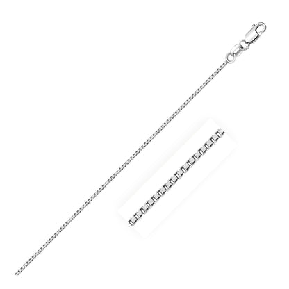 14k white gold classic box chain, 0.75mm, Avera Group