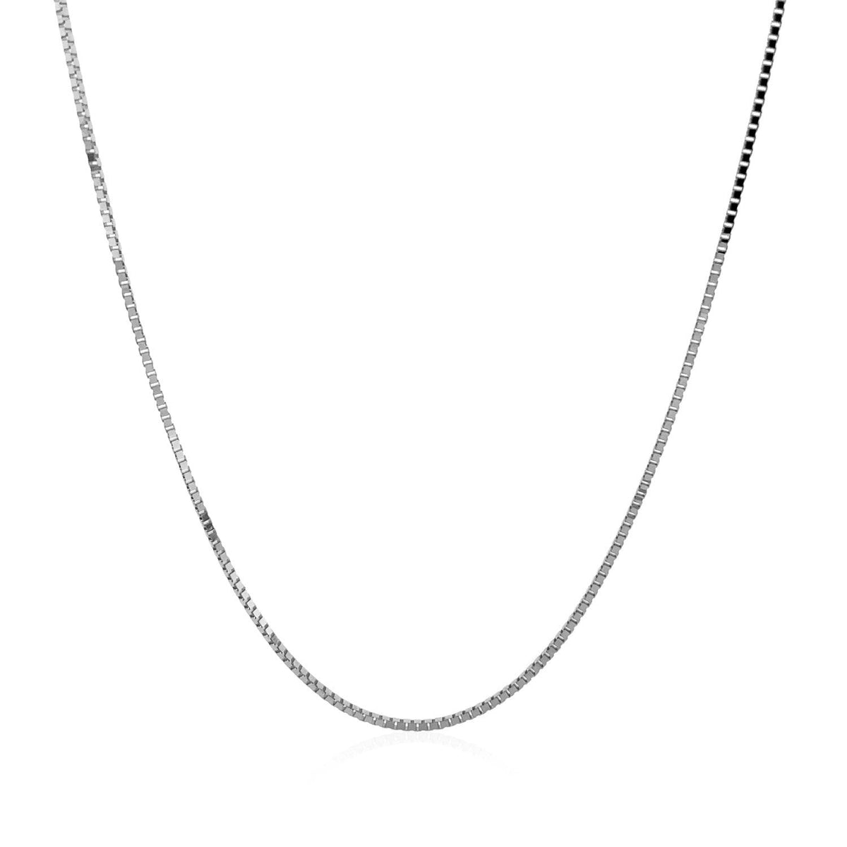 14k white gold classic box chain, 0.75mm, Avera Group, view 2