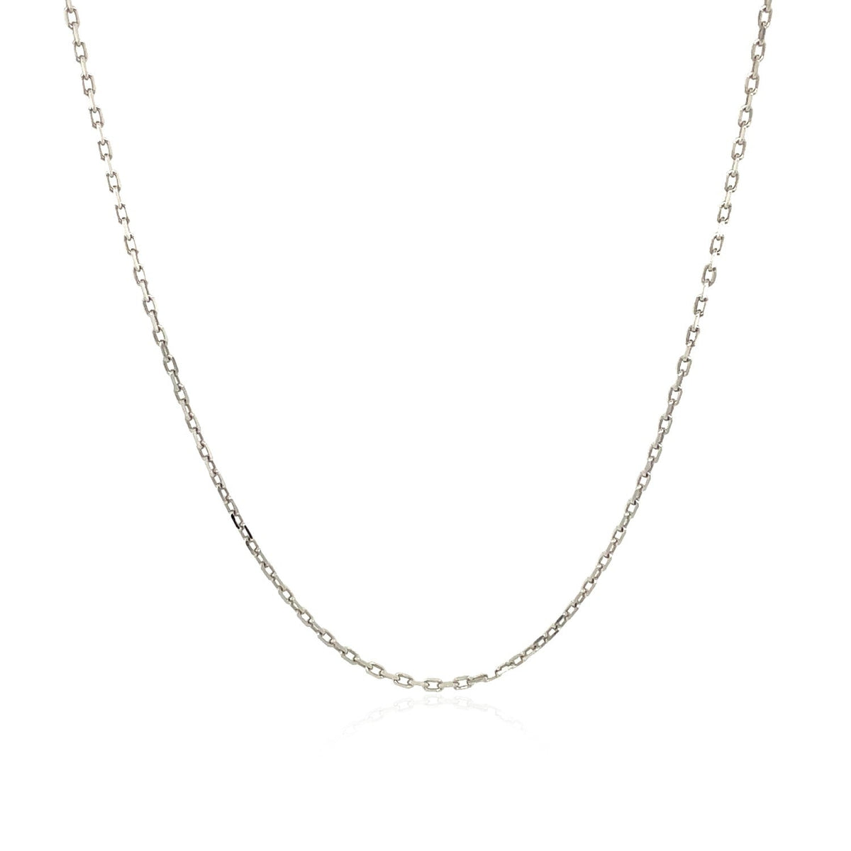Sterling Silver Rhodium Plated Cable Chain (1.10 mm) by Avera Group
