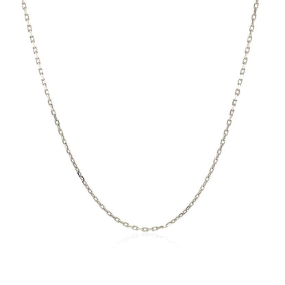 Sterling Silver Rhodium Plated Cable Chain (1.10 mm) by Avera Group