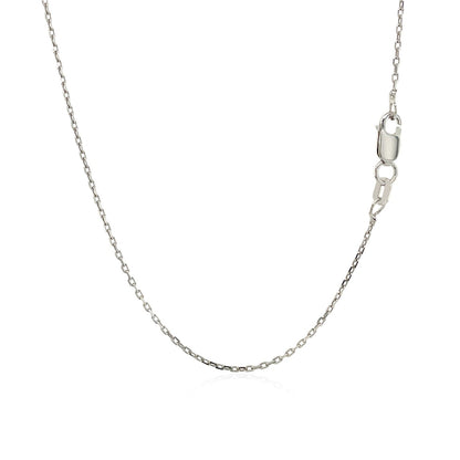 Sterling Silver Rhodium Plated Cable Chain (1.10 mm) by Avera Group
