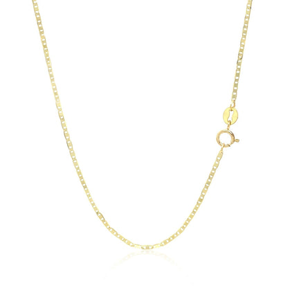 14k yellow gold mariner link chain, 1.2mm by Avera Group, view 3