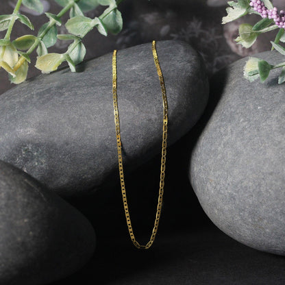 14k yellow gold mariner link chain, 1.2mm by Avera Group, view 4