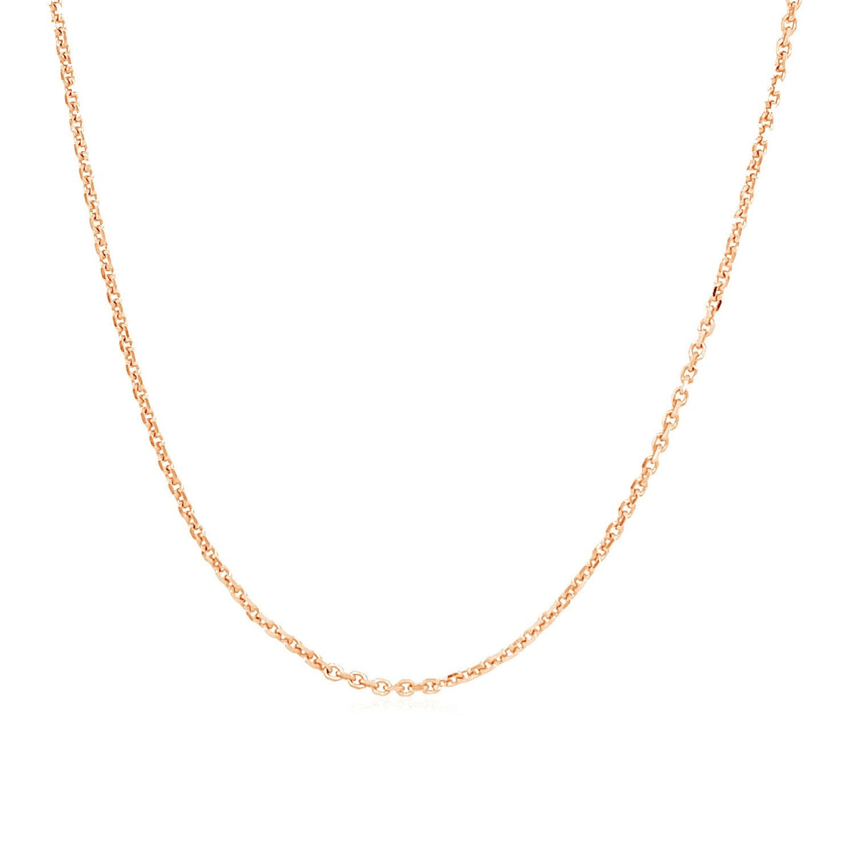 14k rose gold adjustable cable chain with heart dangle, 1.10mm, Avera Group, view 2