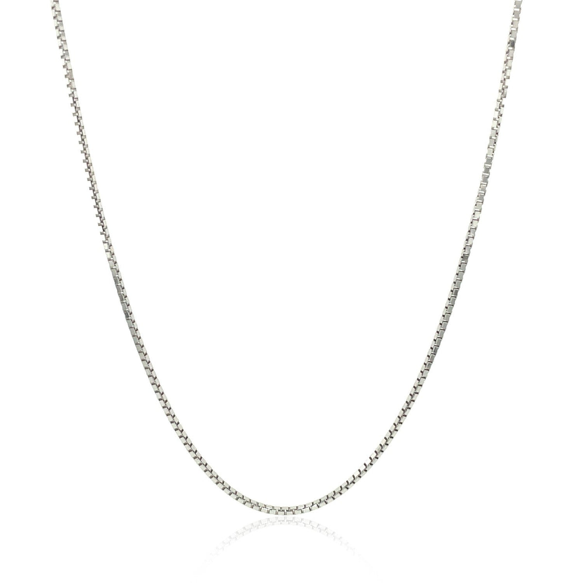 14k white gold octagonal box chain, 1.00mm, Avera Group, view 2