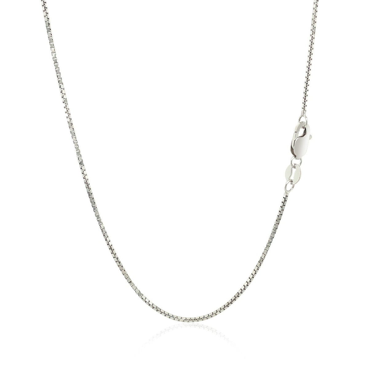 14k white gold octagonal box chain, 1.00mm, Avera Group, view 3