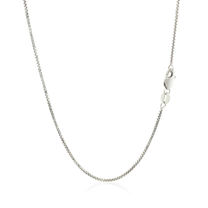 14k white gold octagonal box chain, 1.00mm, Avera Group, view 3