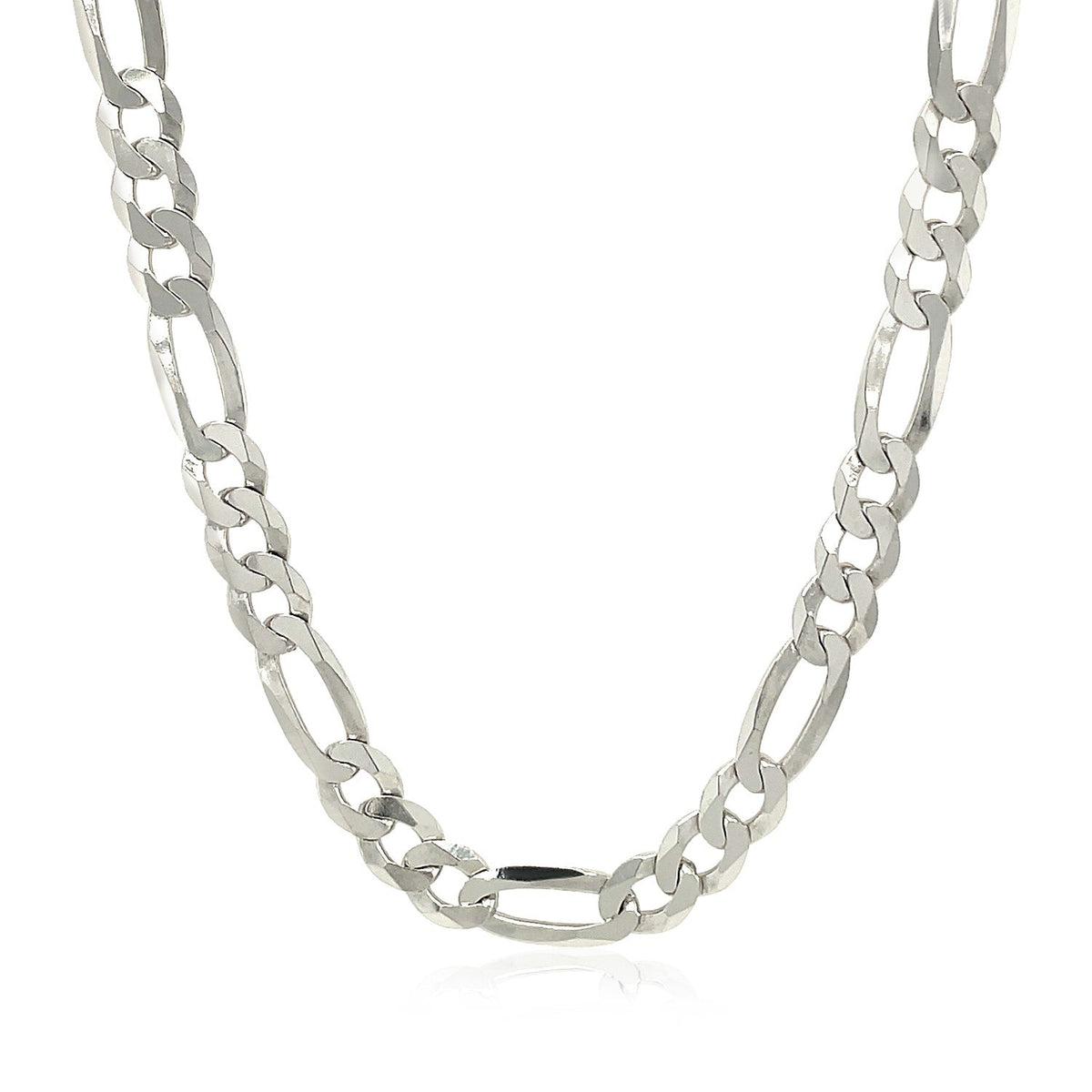 Rhodium Plated Sterling Silver Figaro Style Chain (5.40 mm) by Avera Group