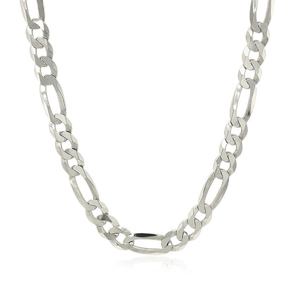 Rhodium Plated Sterling Silver Figaro Style Chain (5.40 mm) by Avera Group