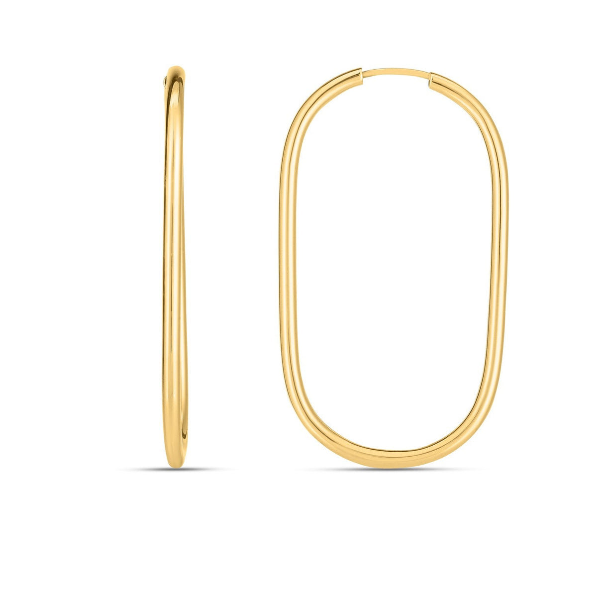 14k yellow gold large paperclip endless hoop earrings by Avera Group