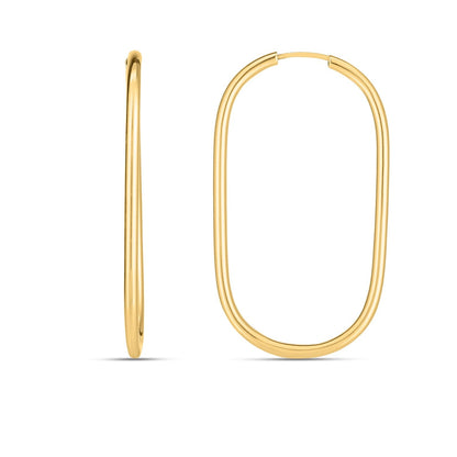 14k yellow gold large paperclip endless hoop earrings by Avera Group