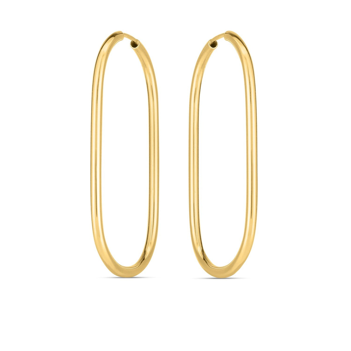 14k yellow gold large paperclip endless hoop earrings, Avera Group, view 2