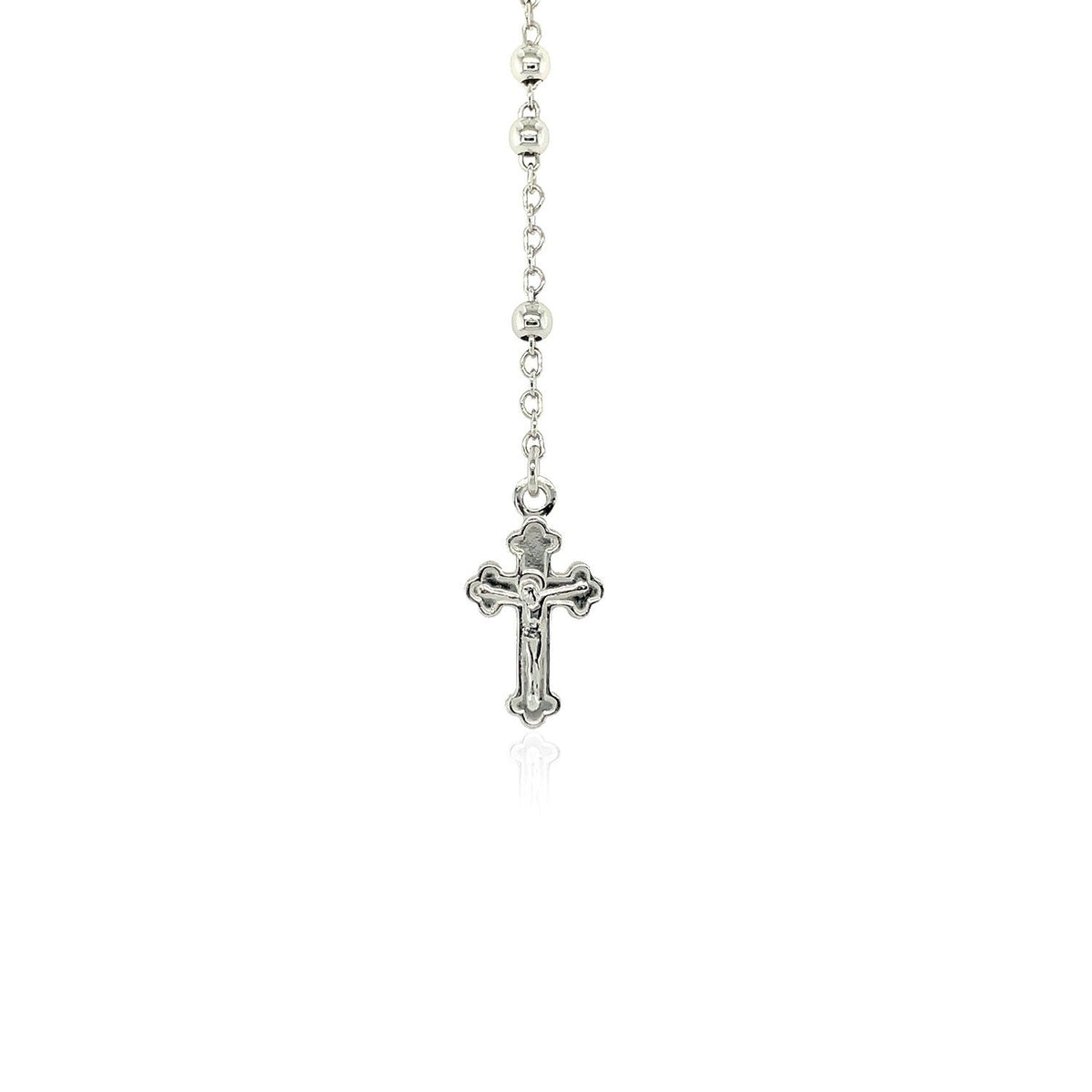 Fine Rosary Chain and Bead Necklace in Sterling Silver by Avera Group