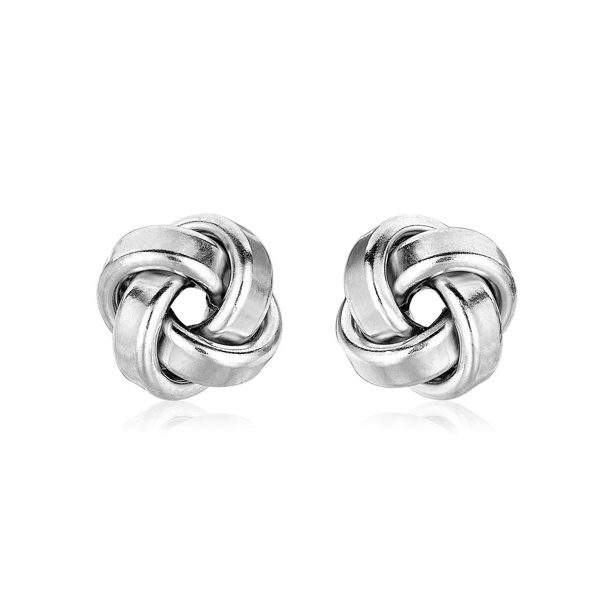 Petite Sterling Silver Polished Love Knot Earrings(9mm) by Avera Group