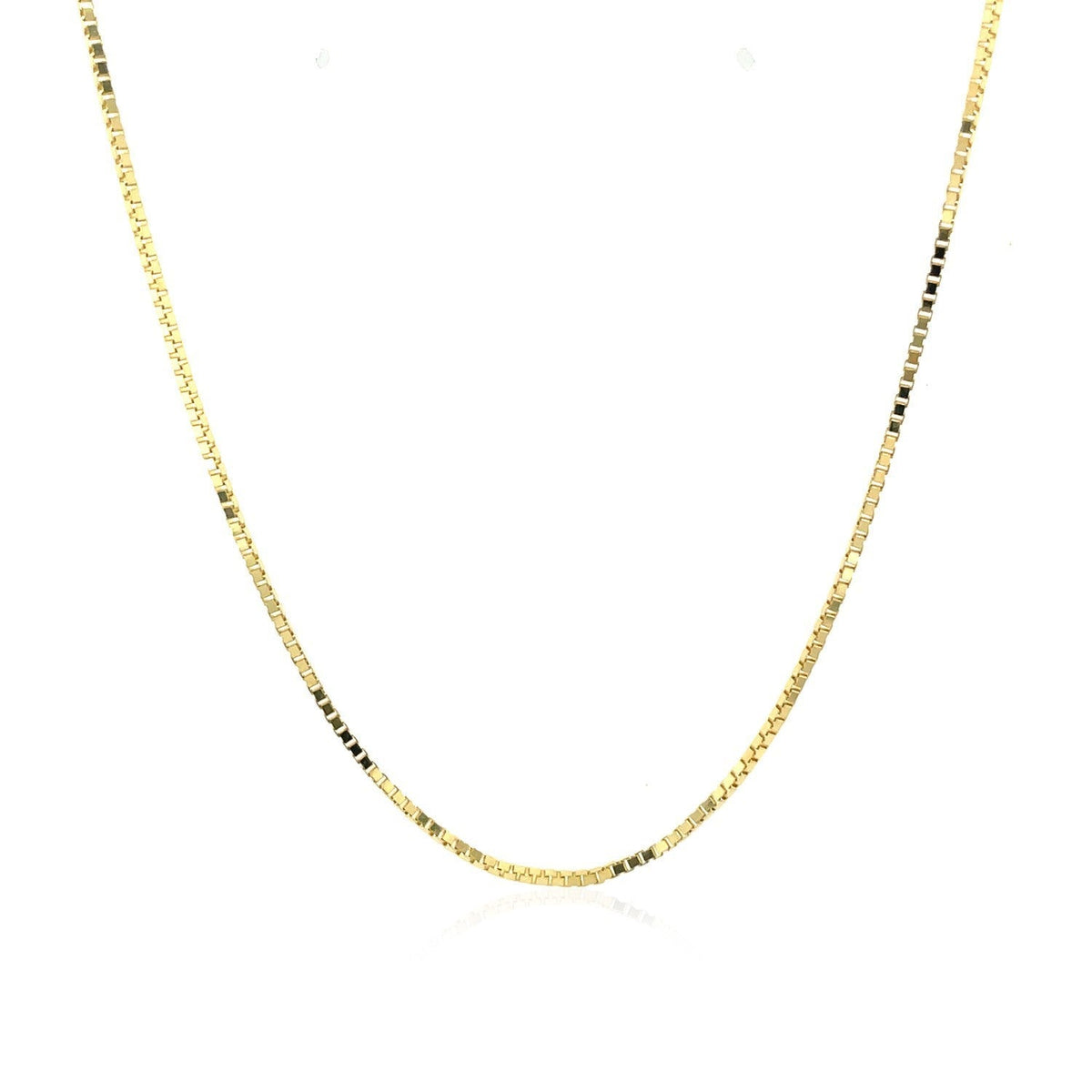 18k yellow gold classic box chain, 0.85mm by Avera Group, view 3
