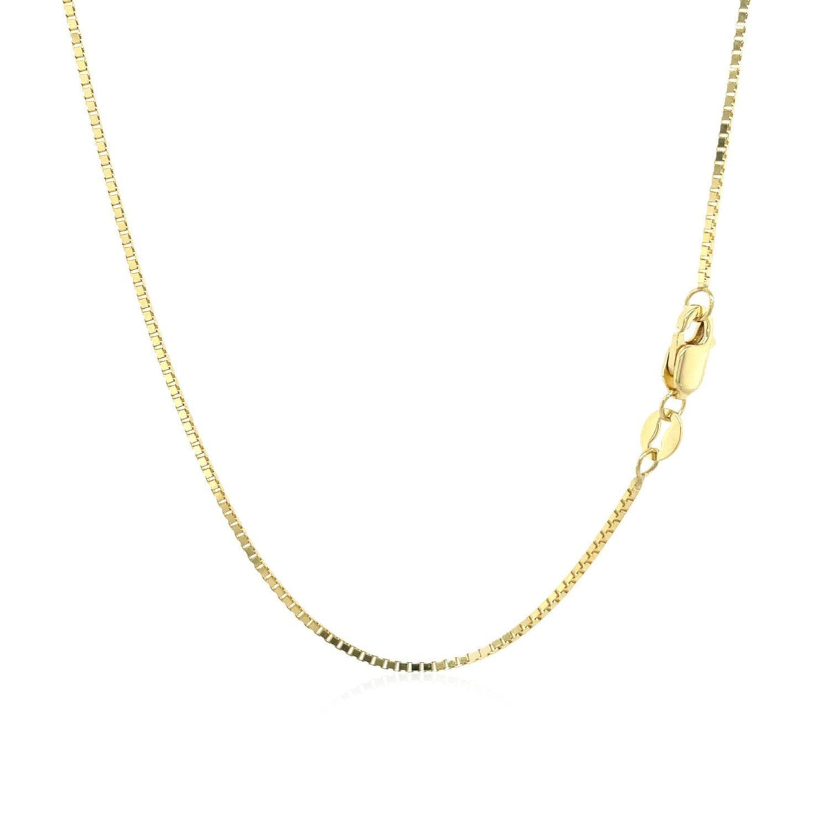 18k yellow gold classic box chain, 0.85mm by Avera Group, view 4