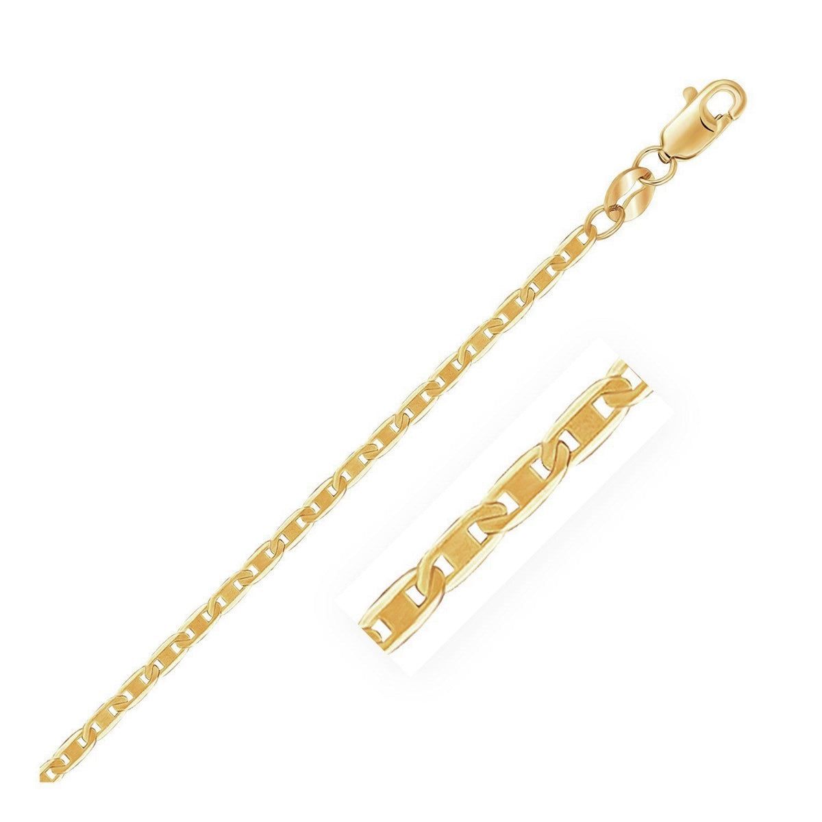 10k Yellow Gold Mariner Link Bracelet 1.7mm, Avera Group
