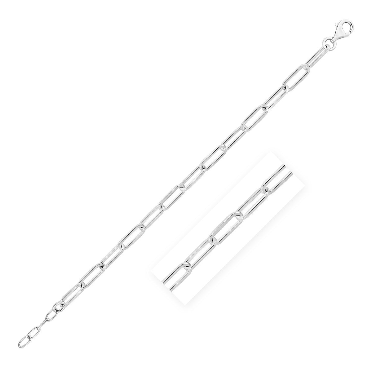 Sterling Silver Wide Paperclip Chain Bracelet (5.90 mm) by Avera Group