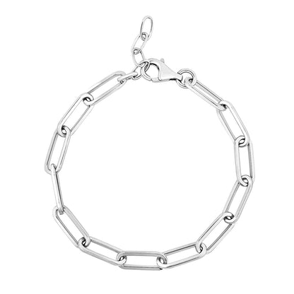 Sterling Silver Wide Paperclip Chain Bracelet (5.90 mm) by Avera Group