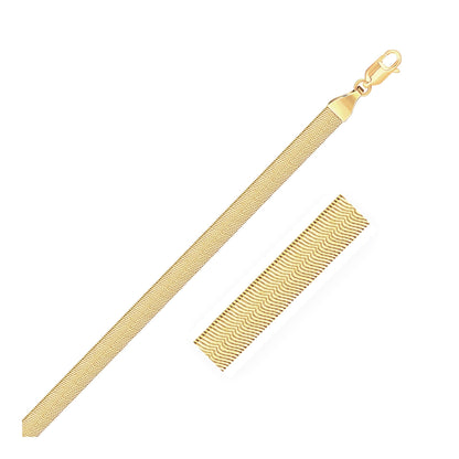 14k yellow gold super flex herringbone chain, 3.80mm by Avera Group